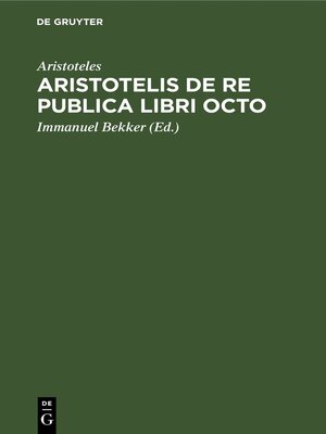 cover image of Aristotelis de re publica libri octo